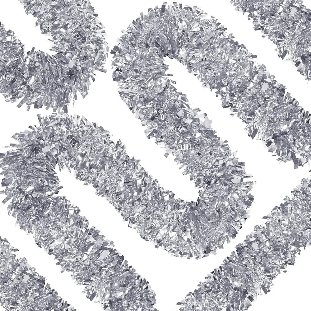 Glittering 66 Feet Silver Tinsel Garland for Christmas and Festive Celebrations
